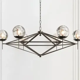 Modern pyramid glass globes chandelier